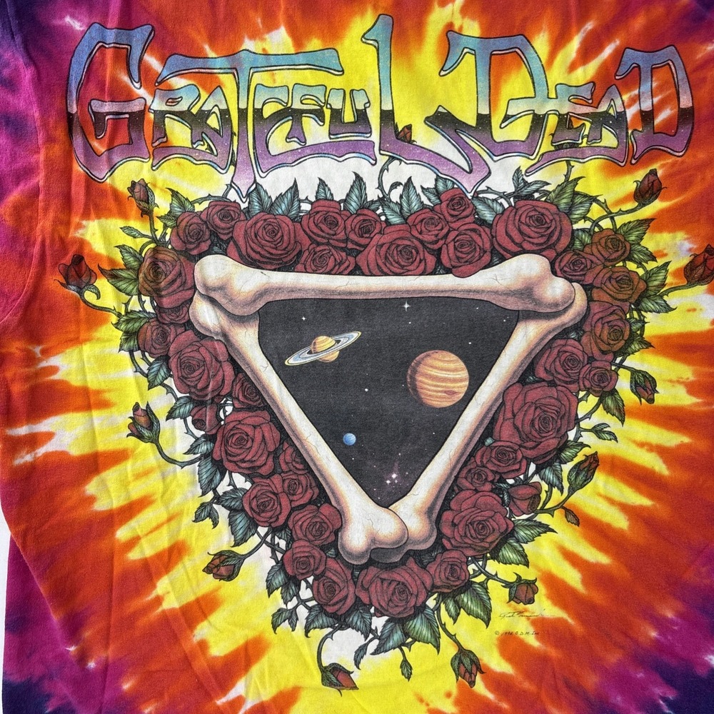 Vintage Grateful Dead Liquid Blue Space your Face Tie Dye T-Shirt Size Mens L - Picture 13 of 14